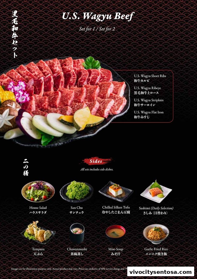 Menu page for Tajimaya Yakiniku  VivoCity