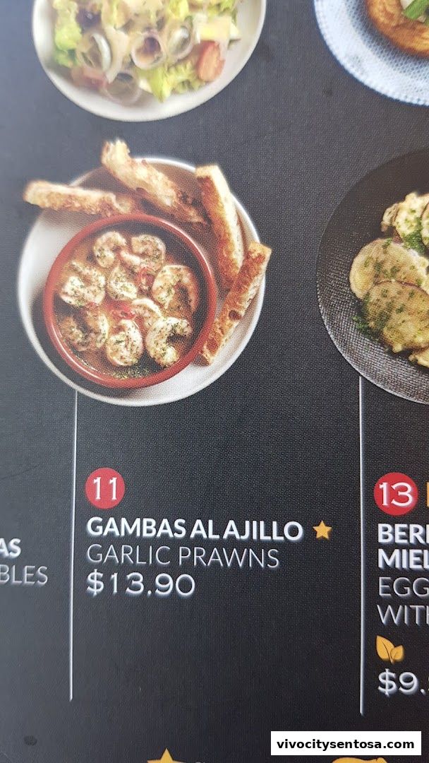 Menu page for Tapas Club  VivoCity