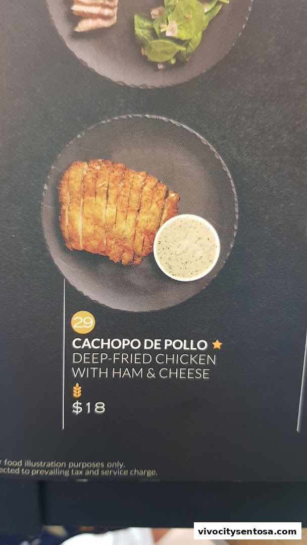 Menu page for Tapas Club  VivoCity