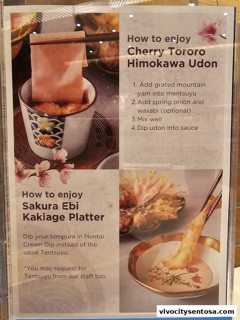 Menu page for Tempura Makino VivoCity