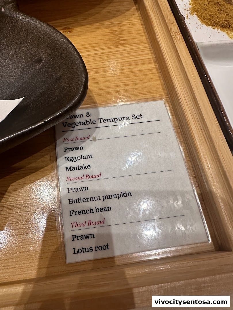 Menu page for Tempura Makino VivoCity