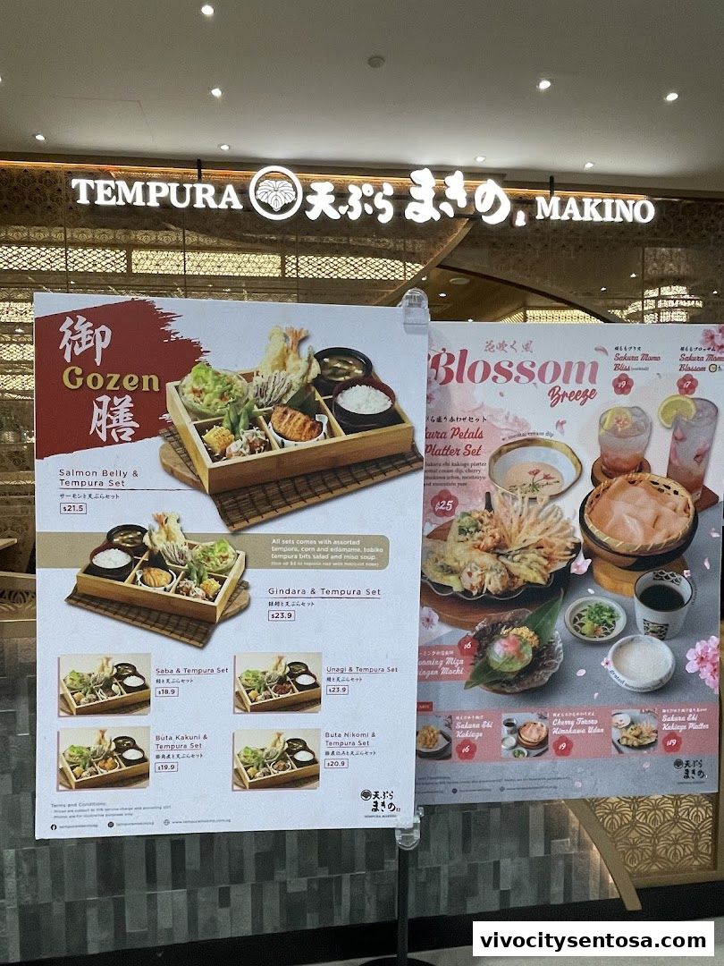 Menu page for Tempura Makino VivoCity