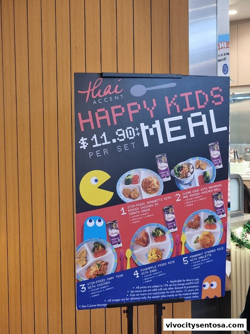 Menu page for Thai Accent