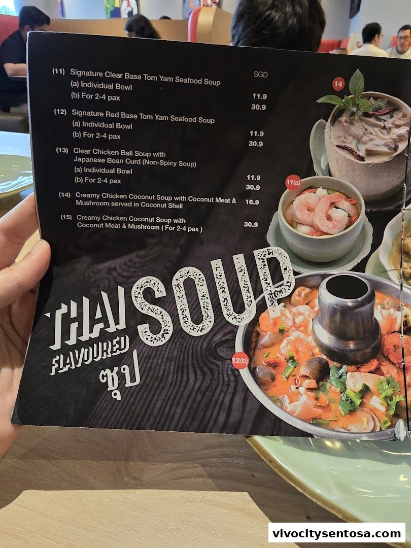 Menu page for Thai Accent