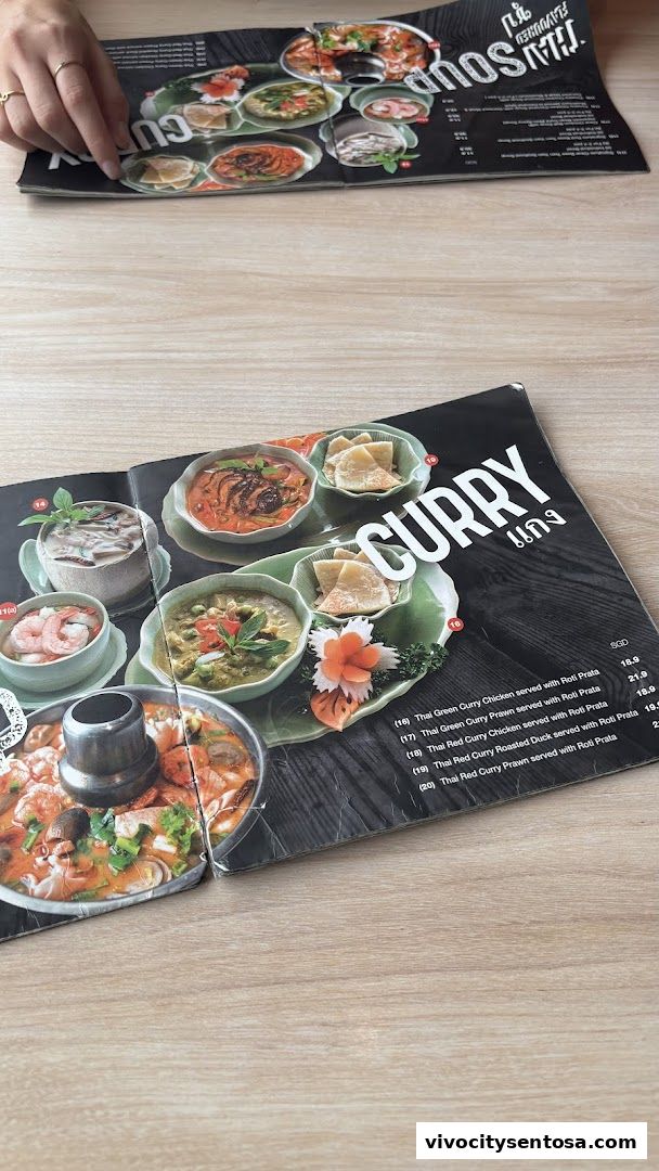 Menu page for Thai Accent