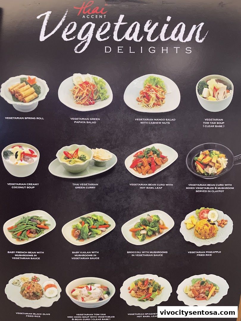 Menu page for Thai Accent