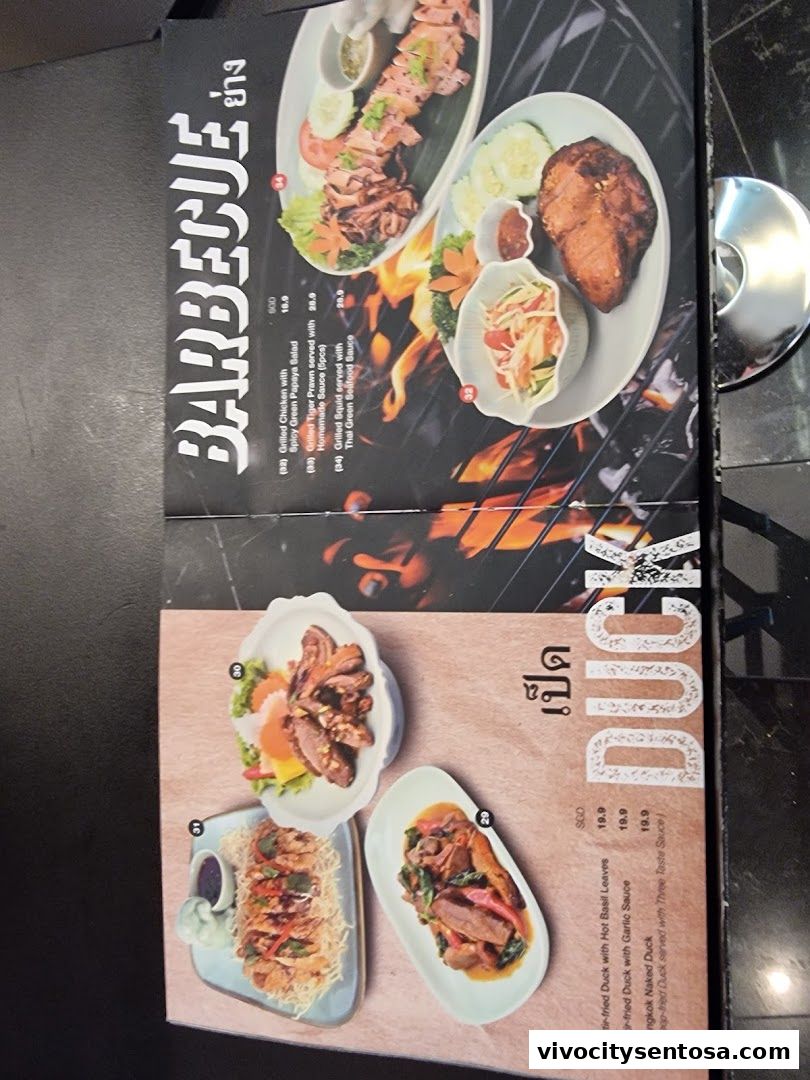 Menu page for Thai Accent