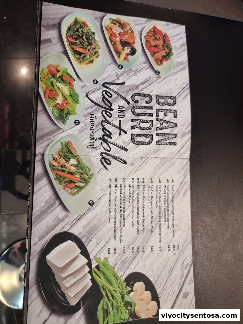 Menu page for Thai Accent