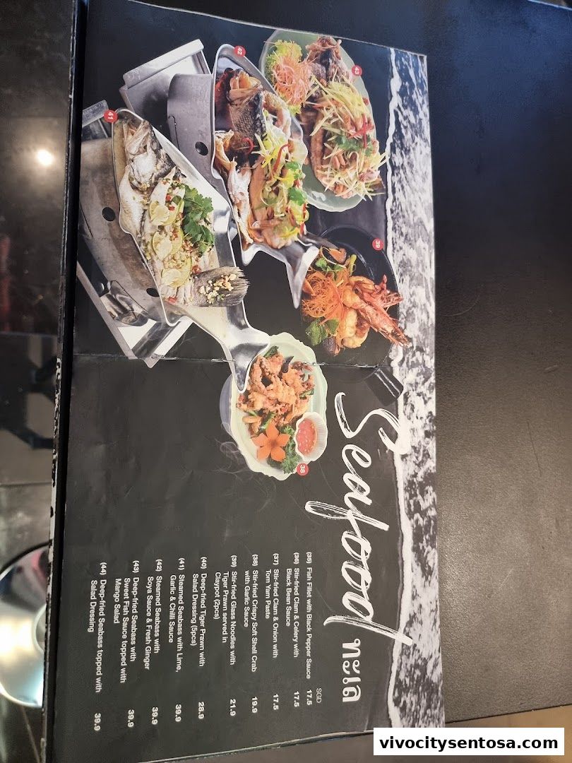 Menu page for Thai Accent