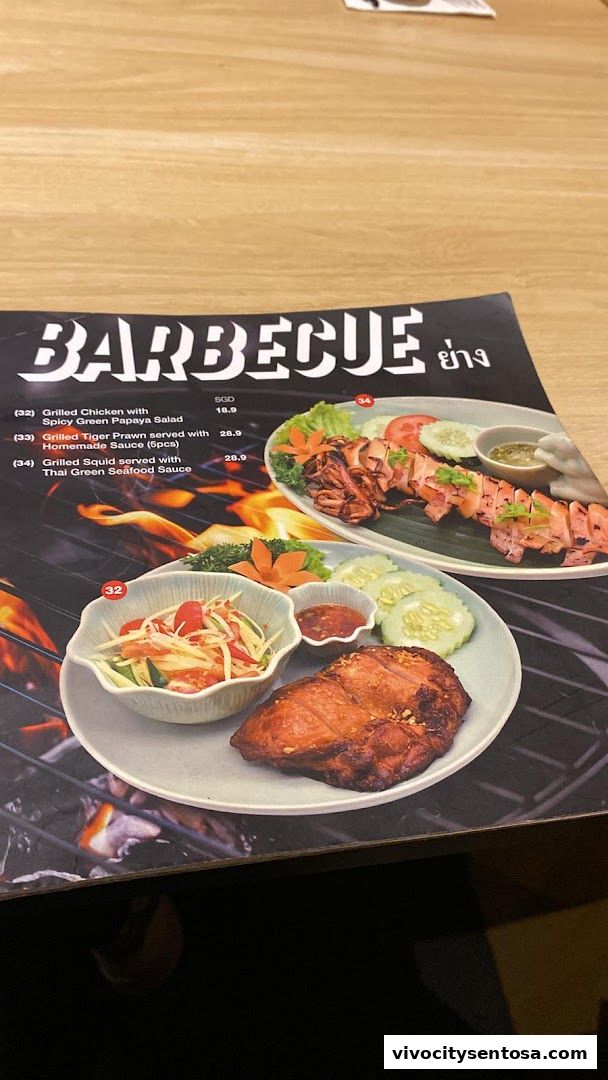Menu page for Thai Accent