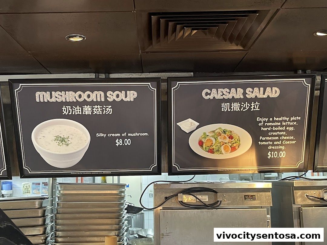 Menu page for The Bay Restaurant