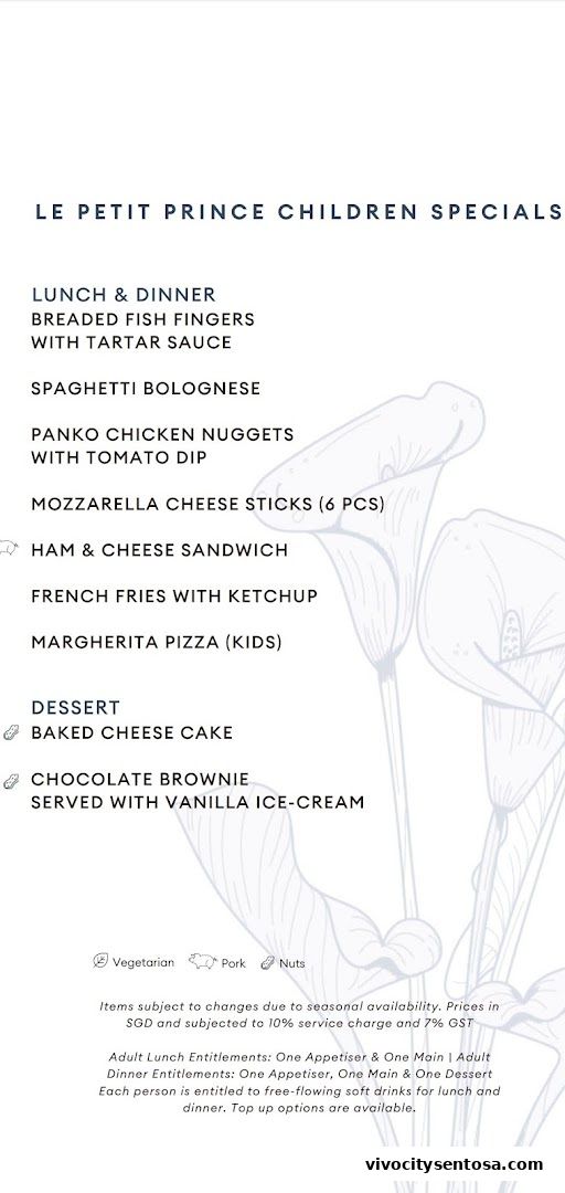 Menu page for THE CLIFF