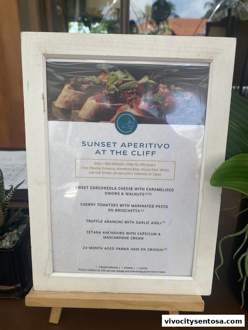 Menu page for THE CLIFF