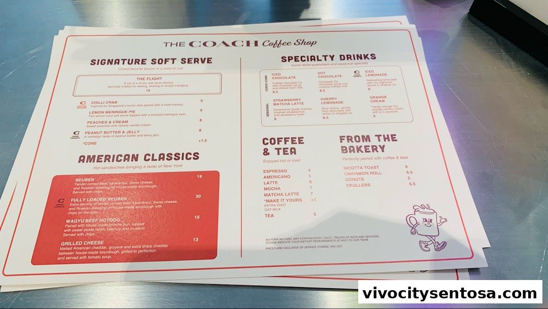 Menu page for The Coach Coffee Shop Resorts World Sentosa WEAVE