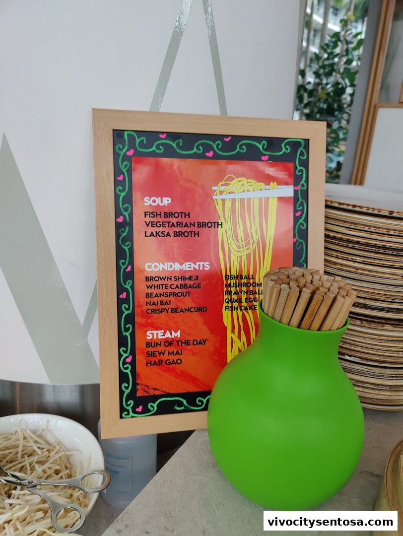 Menu page for the kitchen table