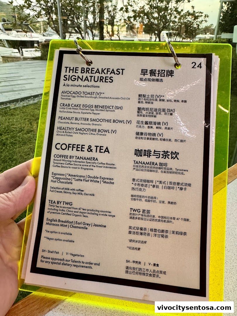 Menu page for the kitchen table