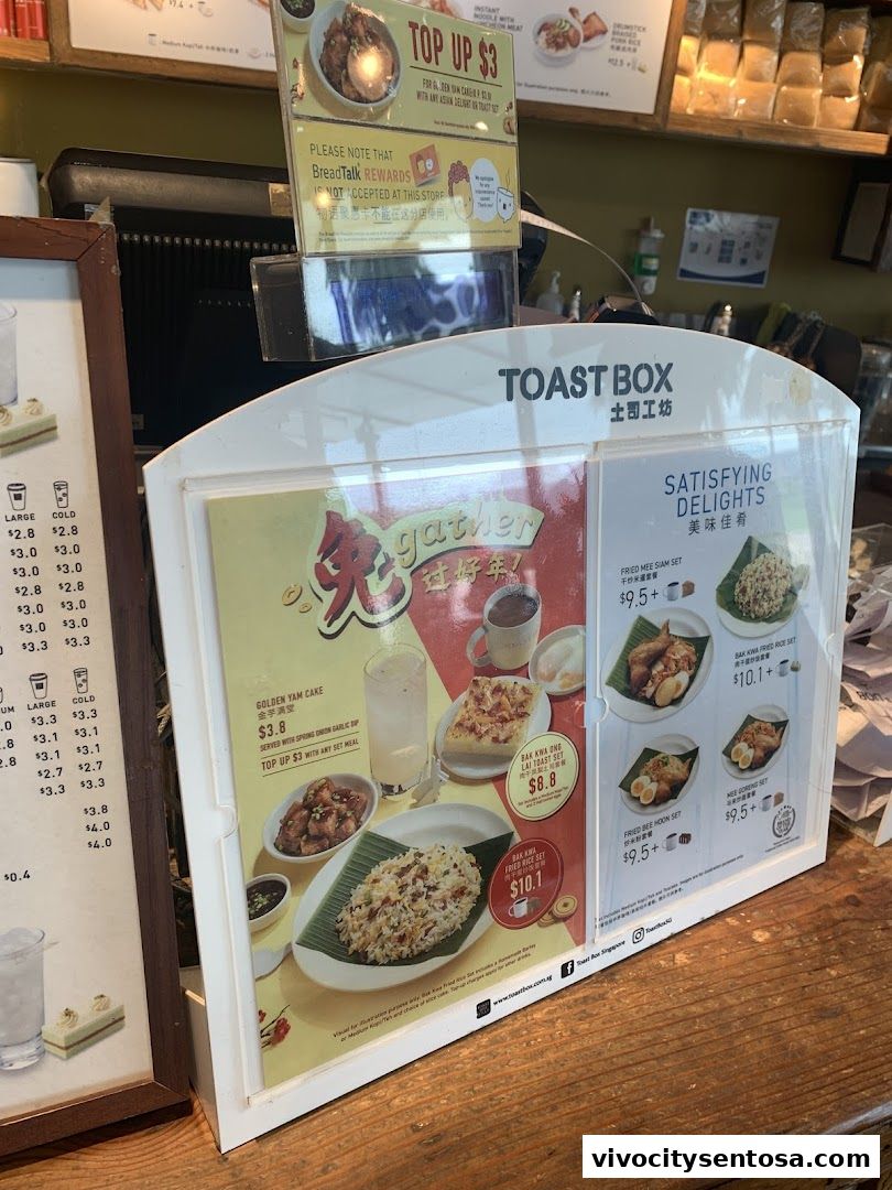 Menu page for Toast Box VivoCity B2