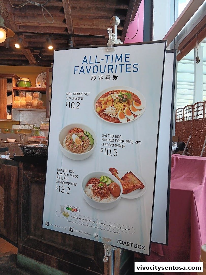 Menu page for Toast Box VivoCity B2