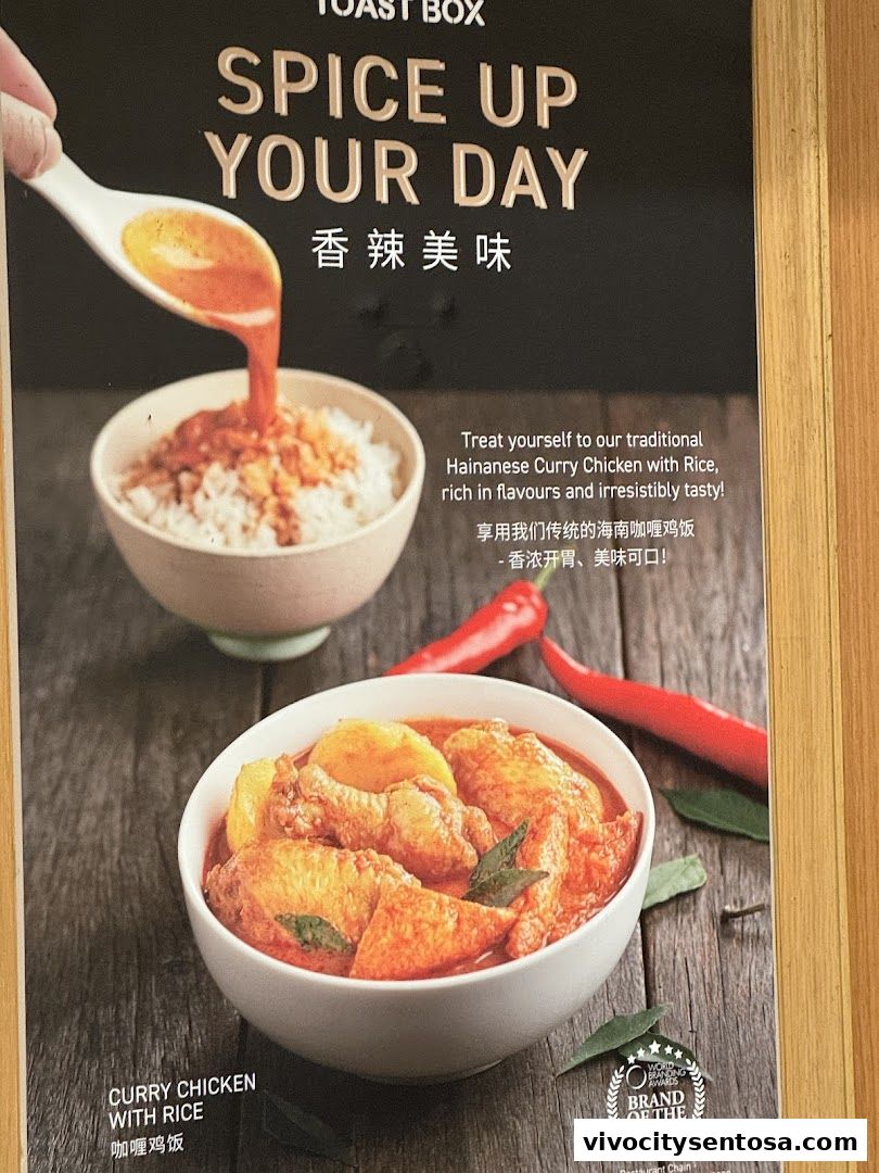 Menu page for Toast Box VivoCity B2