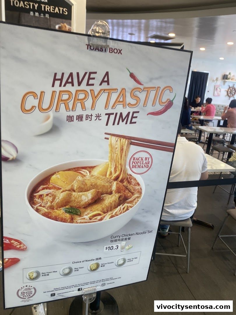 Menu page for Toast Box VivoCity B2