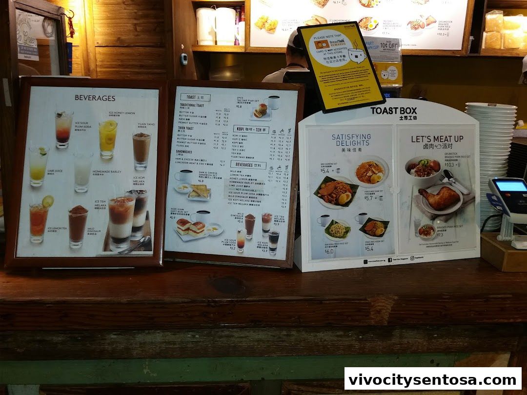 Menu page for Toast Box VivoCity B2