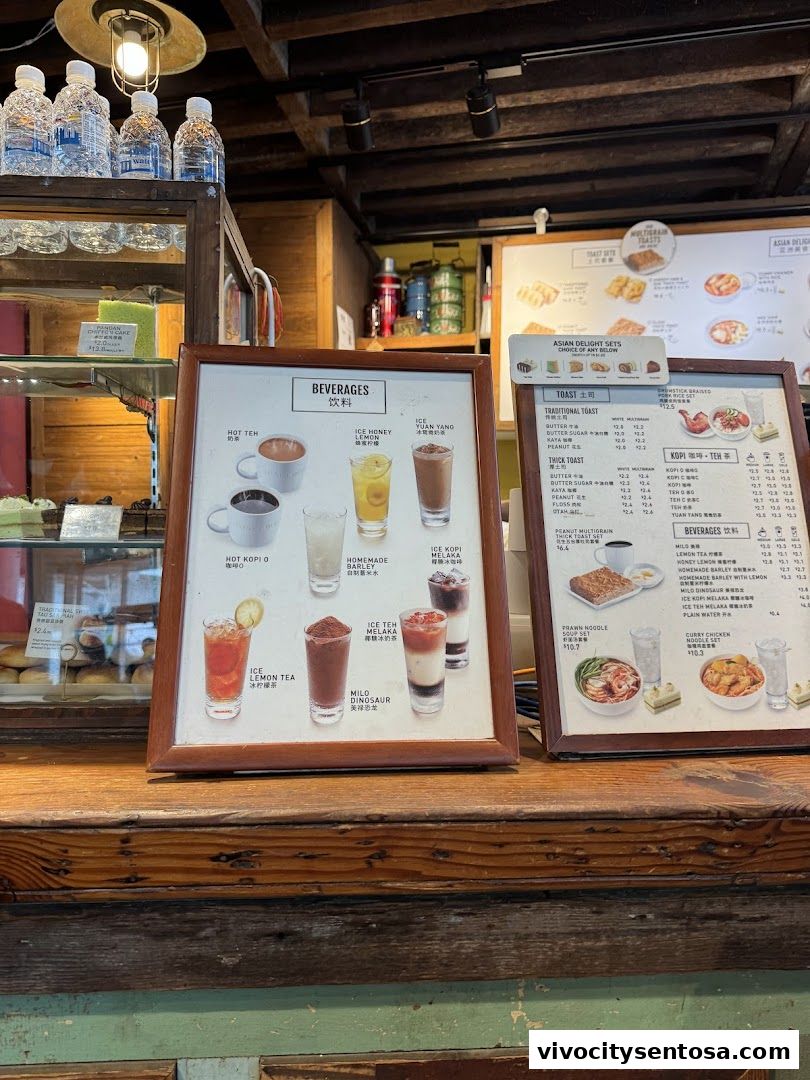 Menu page for Toast Box VivoCity B2
