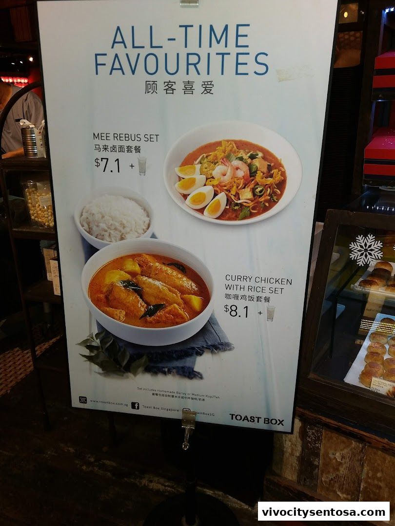 Menu page for Toast Box VivoCity B2