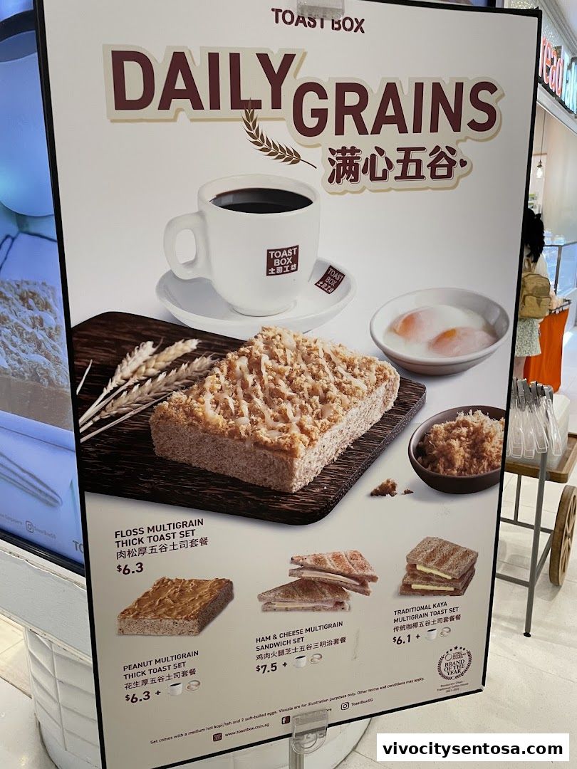 Menu page for Toast Box VivoCity B2
