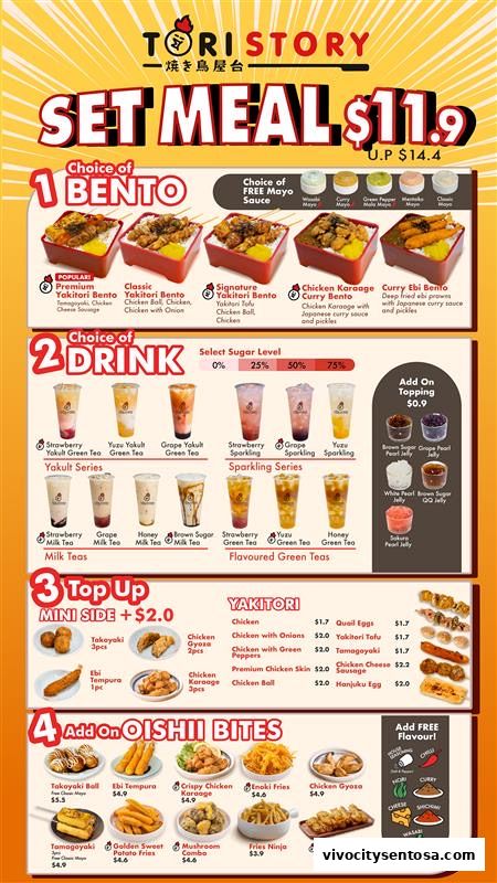 Menu page for Tori Story