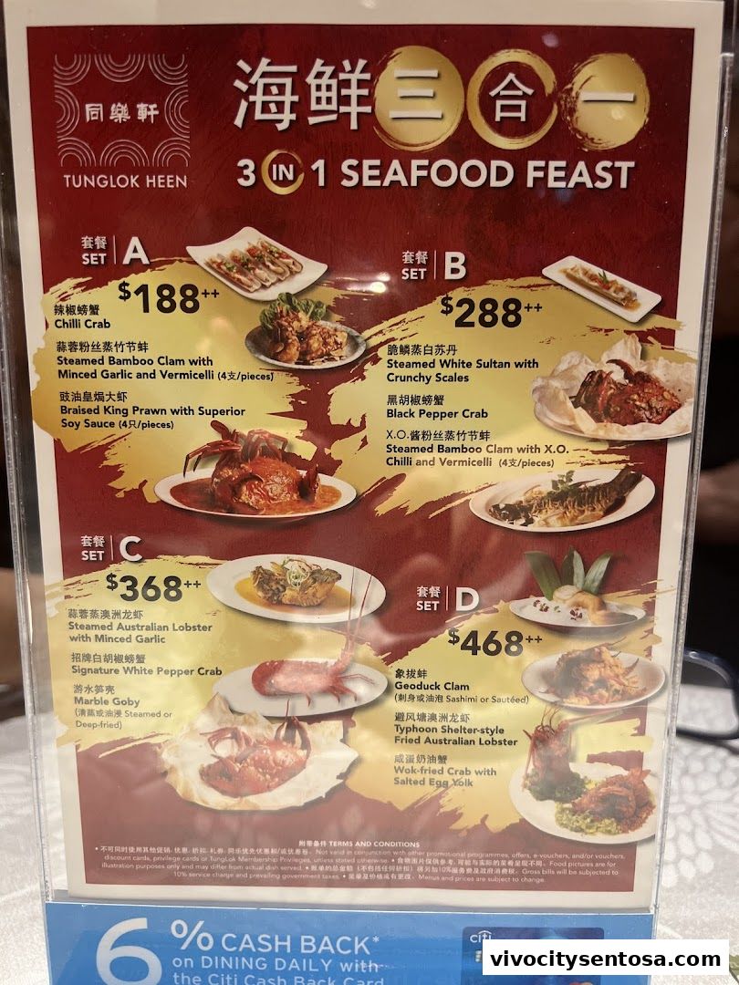Menu page for TungLok Heen