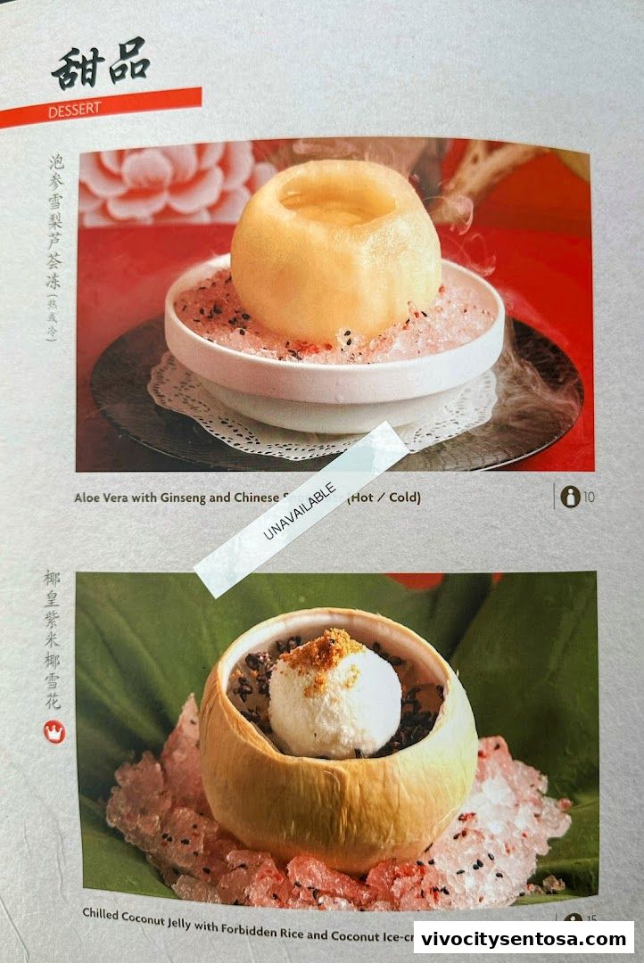 Menu page for TungLok Heen