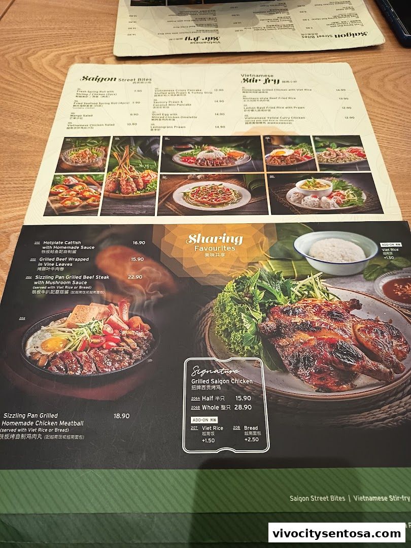 Menu page for VietSmith - Vivo City
