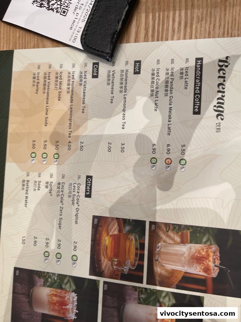 Menu page for VietSmith - Vivo City