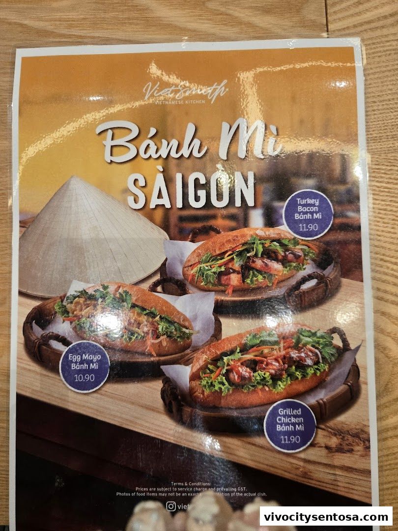 Menu page for VietSmith - Vivo City