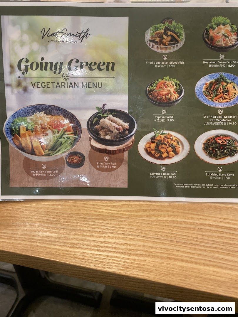 Menu page for VietSmith - Vivo City