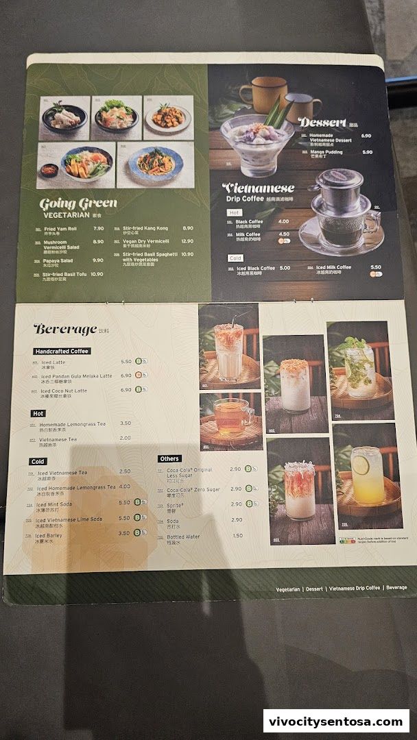 Menu page for VietSmith - Vivo City