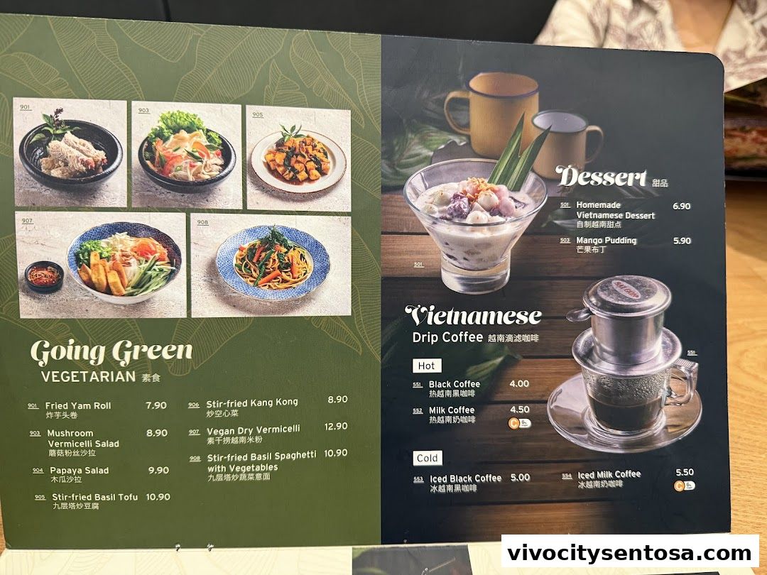 Menu page for VietSmith - Vivo City