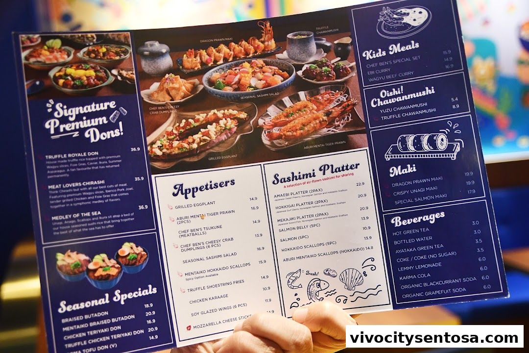 Menu page for Waa Cow! Vivocity