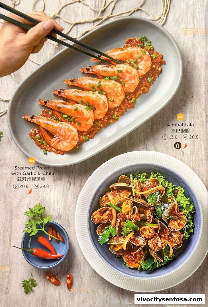 Menu page for White Restaurant VivoCity