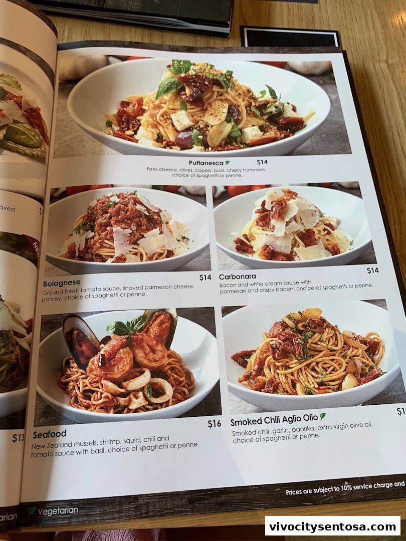 Menu page for Wine Connection Bistro VivoCity