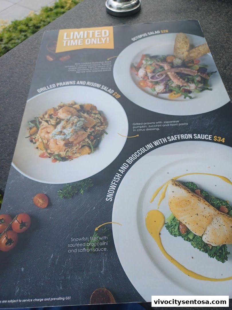 Menu page for Wine Connection Bistro VivoCity