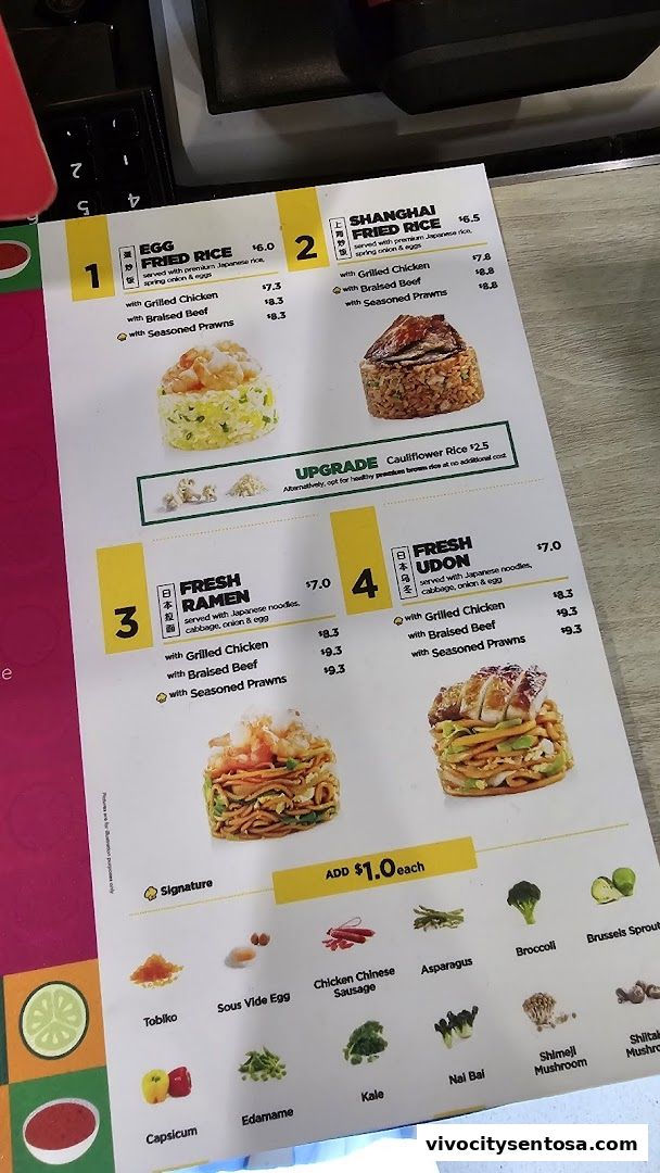 Menu page for WOK HEY VivoCity, Harbourfront