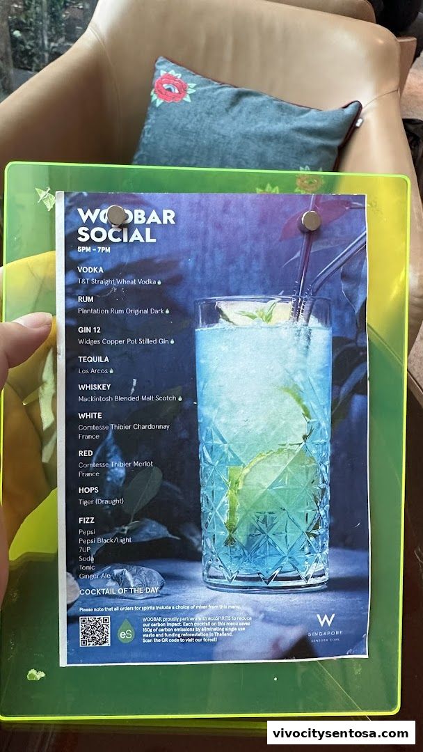 Menu page for WOOBAR