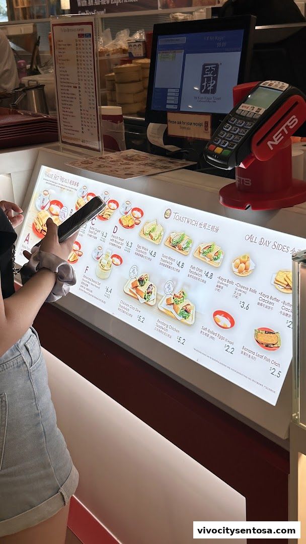 Menu page for Ya Kun Kaya Toast Vivocity