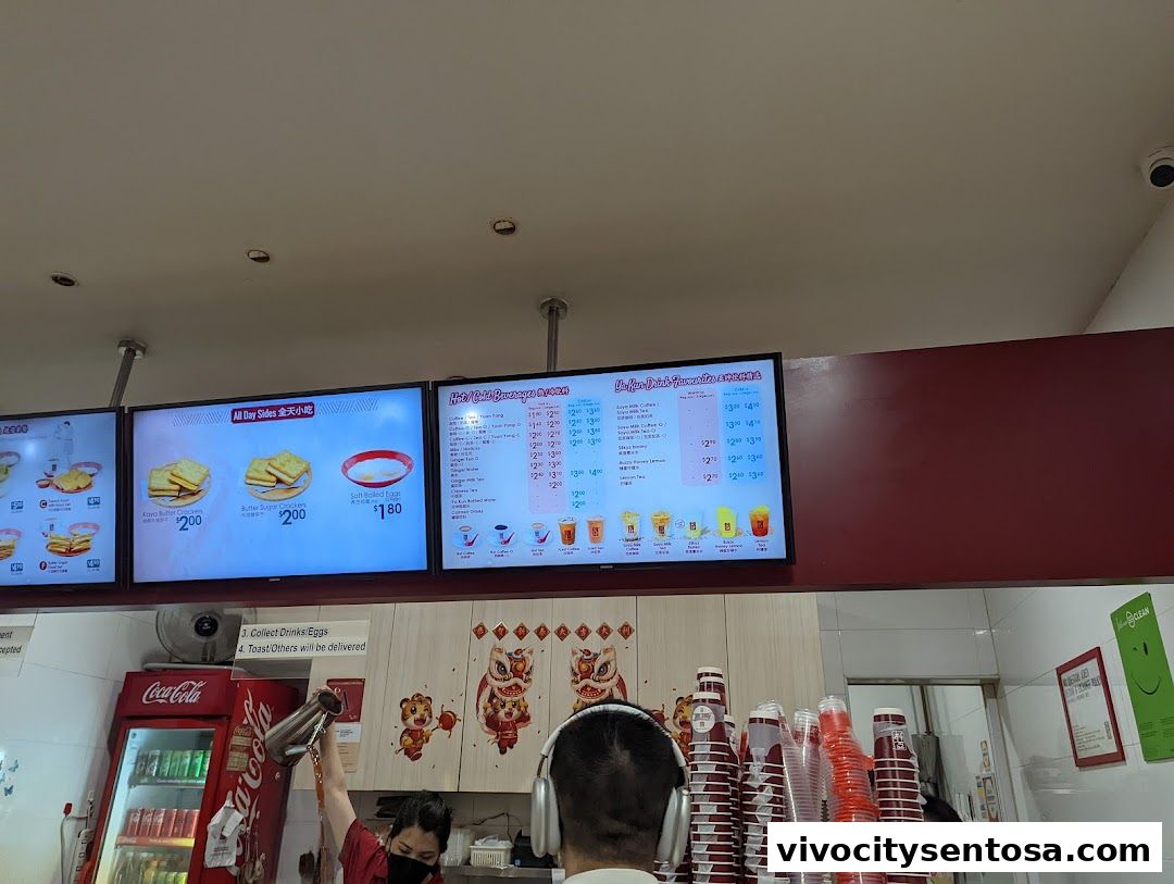 Menu page for Ya Kun Kaya Toast Vivocity