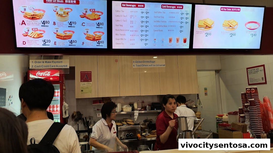 Menu page for Ya Kun Kaya Toast Vivocity