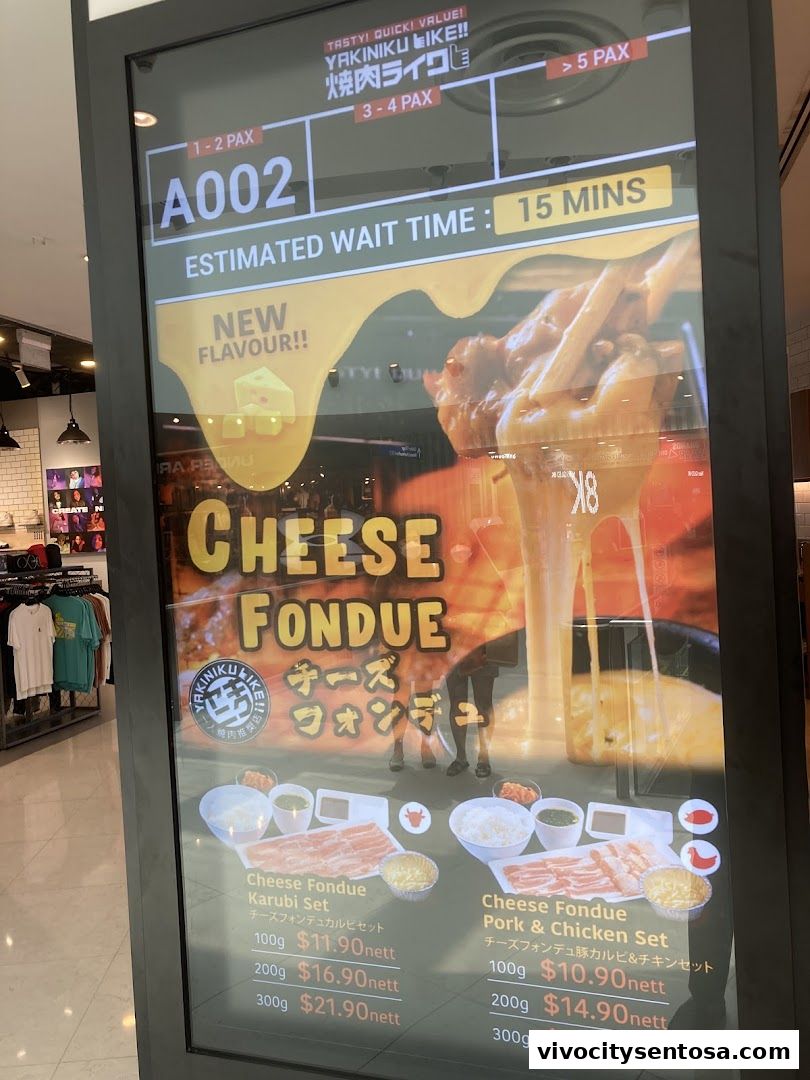 Menu page for Yakiniku Like VivoCity