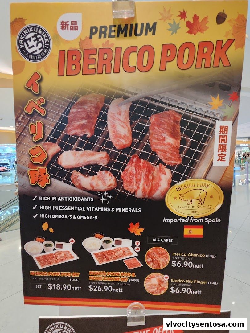 Menu page for Yakiniku Like VivoCity